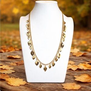 TRIFARI Vintage Gold-tone Leaf Charm Necklace